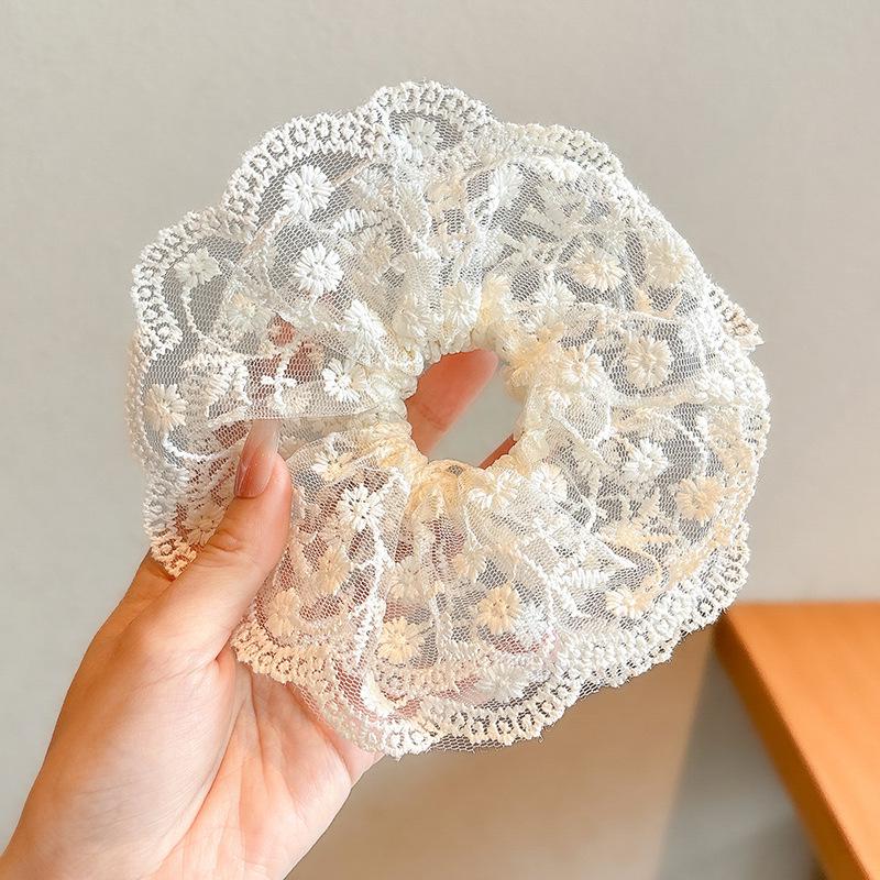 Korean Style Spring/Summer Floral Intestine Hair Scrunchie for Women – Elegant Ponytail Tie and Mori Girl Accessory.