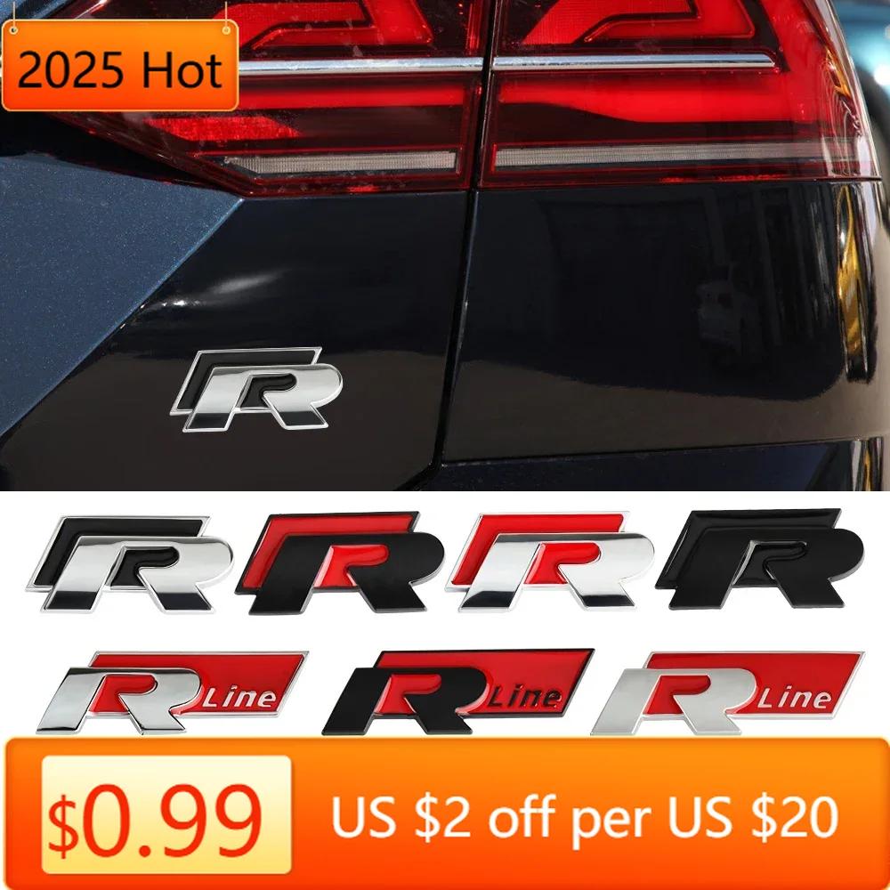 Hot Car 3D Metal Body Fender Emblem Sticker Trunk Decoration For Volkswagen R Rline Logo Passat B6 Tiguan Mk7 Golf GTI Accessori XU8