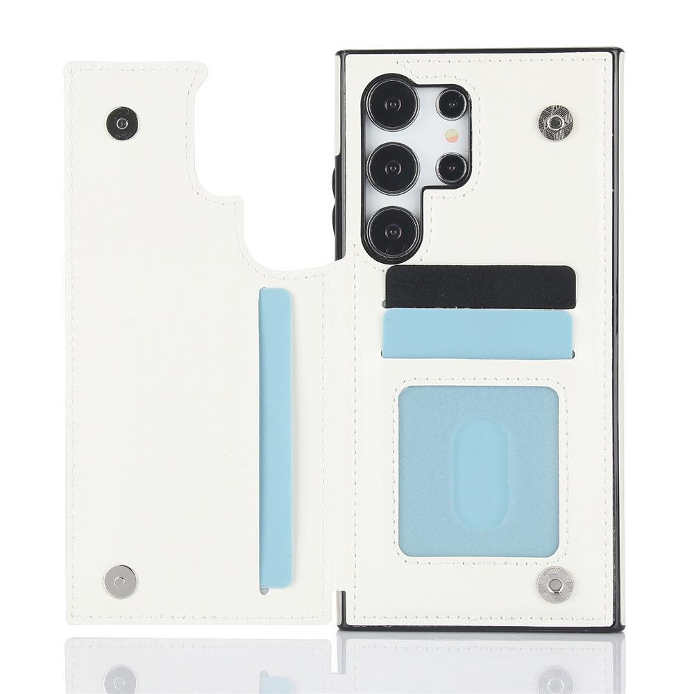 Wallet Double Button Card Slot Stand Flip Leather Case For Samsung Galaxy S25 S24 Ultra S23 Plus S24FE S22 S21 S20 Note 20