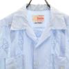 70s 80s Vintage Short Sleeve Open Color Cuban Shirt L Light Blue Men's Used