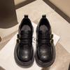 Platform British style small leather shoes women's 2024 new autumn one-pedal black single shoes retro women's shoes loafers