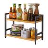 IBUYKE 2-Tier Kitchen Rack, Condiment Storage Rack, Spice Rack, Kitchen Storage, Gap Storage, Counter Shelf, Under the Sink, Bathroom Sink, Easy Assem