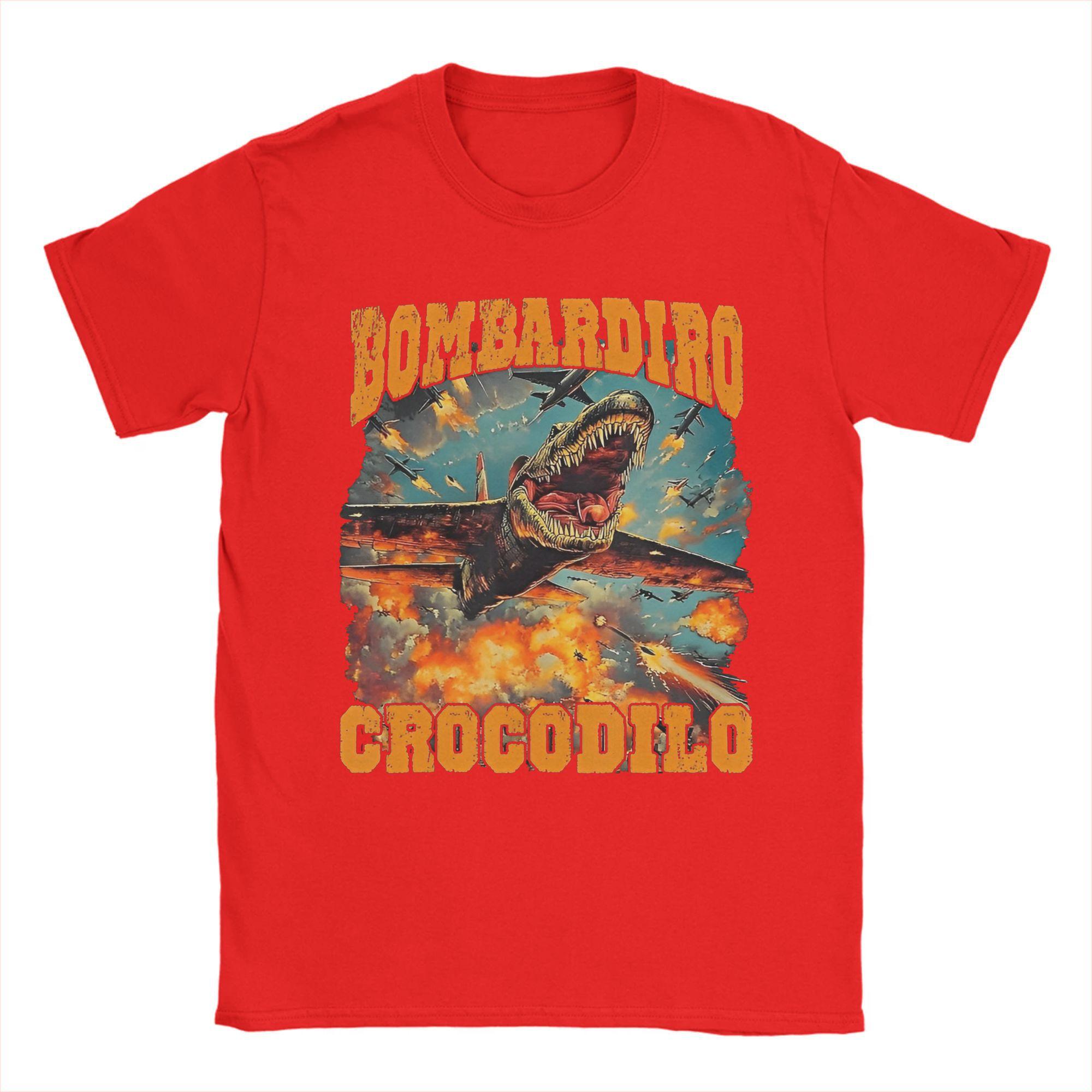 Unisex Women Printed Bombardiro Crocodilo Funny Brainrot T Shirt Tee Pure Cotton  Tshirts Clothing S