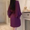 Sexy Ice Silk Large Size Pajamas Plus Chest Pads Gather Bow Nightgown Robe Loungewear Set
