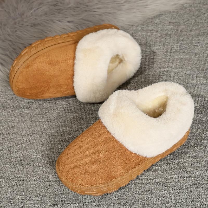 

Winter new velvet warm snow boots women s genuine leather real hair waterproof and non-slip outer wear foot warm cotton shoes 42