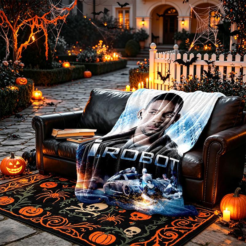 [I Robot Movie Poster Blanket] Creative Blanket for Women Men Family Friend on Birthday Mothers Fathers Day Valentines Day