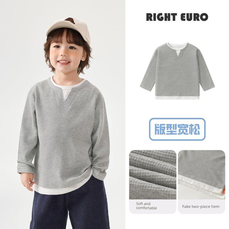 Style Boys' Versatile Long-Sleeve T-Shirt, Children's Spring and Autumn Wear, Durable Top, 2026 New Model Children's Clothing, Baby Base Layer Shirt