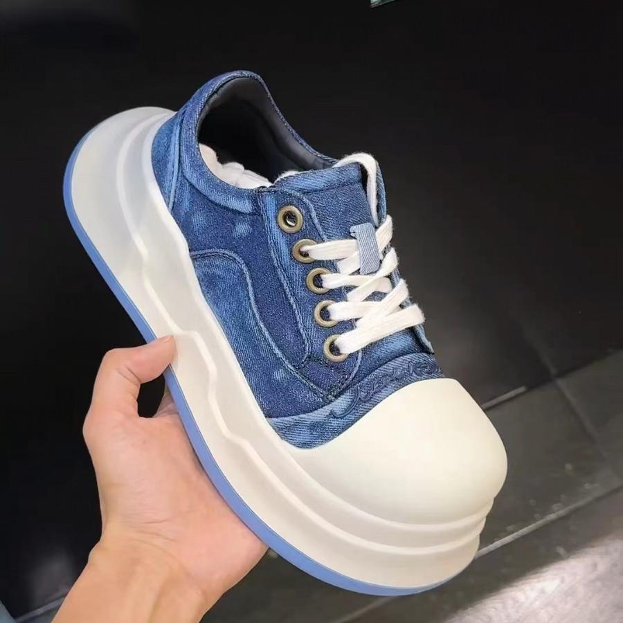 Couple round head Mickey big head shoes women's spring and summer new ugly cute canvas shoes platform heightening sports and leisure shoes