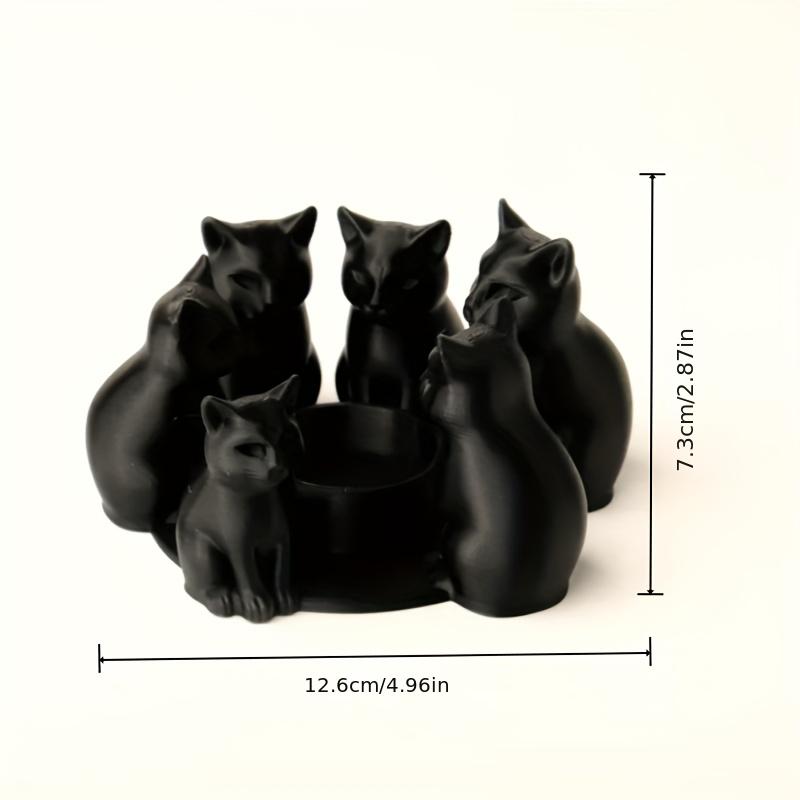 

3D-печатный Кольцо-подсвечник для Кошки Милый Настольный Декоративный Аксессуар Модный Декор для Гостиной Спальни Дома 1Pc чёрный