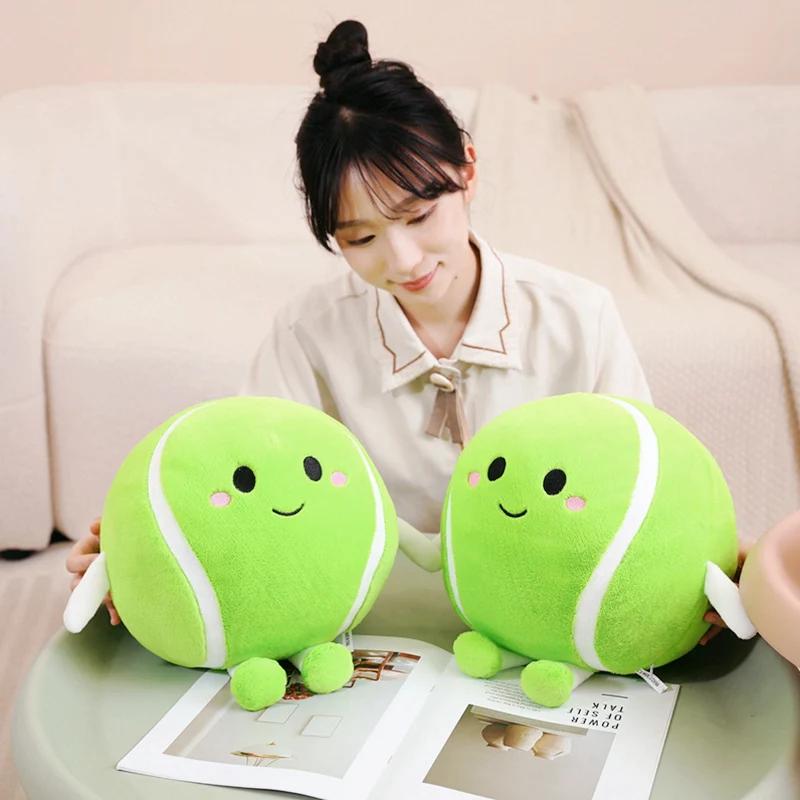 Simulation Grüner Tennisball Plüschtier Ball Mit Händen Füßen Requisiten Kissen Begleitung Kinder Weiche Geschenke Für Mädchen Jungen Zimmer Dekoration