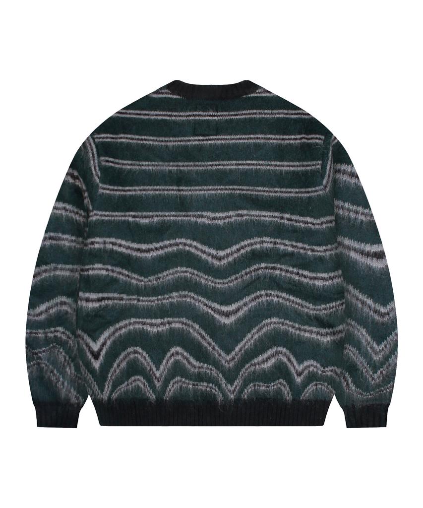 GLACK Gnt030 Seismic Stripe Knit (Green)