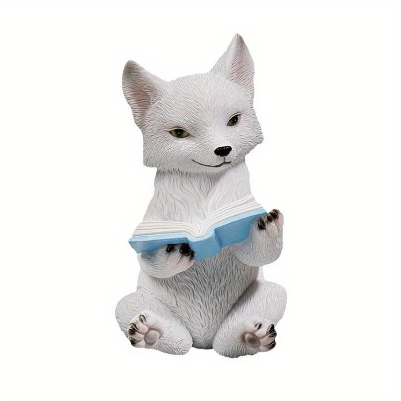 1Pc Nine-tailed Fox Animal Resin Ornaments Decorative Statue for Outdoor Courtyard Patio Garden Succulent Potted Home Office Desktop Decoration