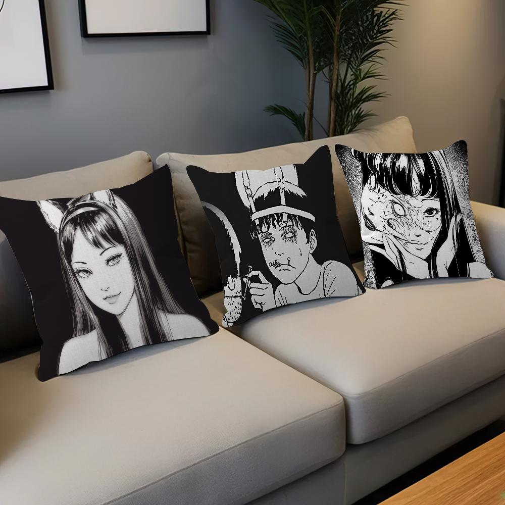 Japan Manga Junji Ito Tomie Personalized Picture Text Home Decorative Pillows Household Gifts 45x45cm