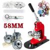 Button Maker Machine DIY Pin Badges Set, 25/32/37/44/58MM Badge Press Maker Machine with 100 Pcs Button Parts+Circle Cutter+Mold