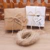 100 Pcs 3x5cm Kraft Paper Brown/white Gift Labels, with 20m Rope, for Wedding, Baby Shower, Christmas Labels, Party Decora