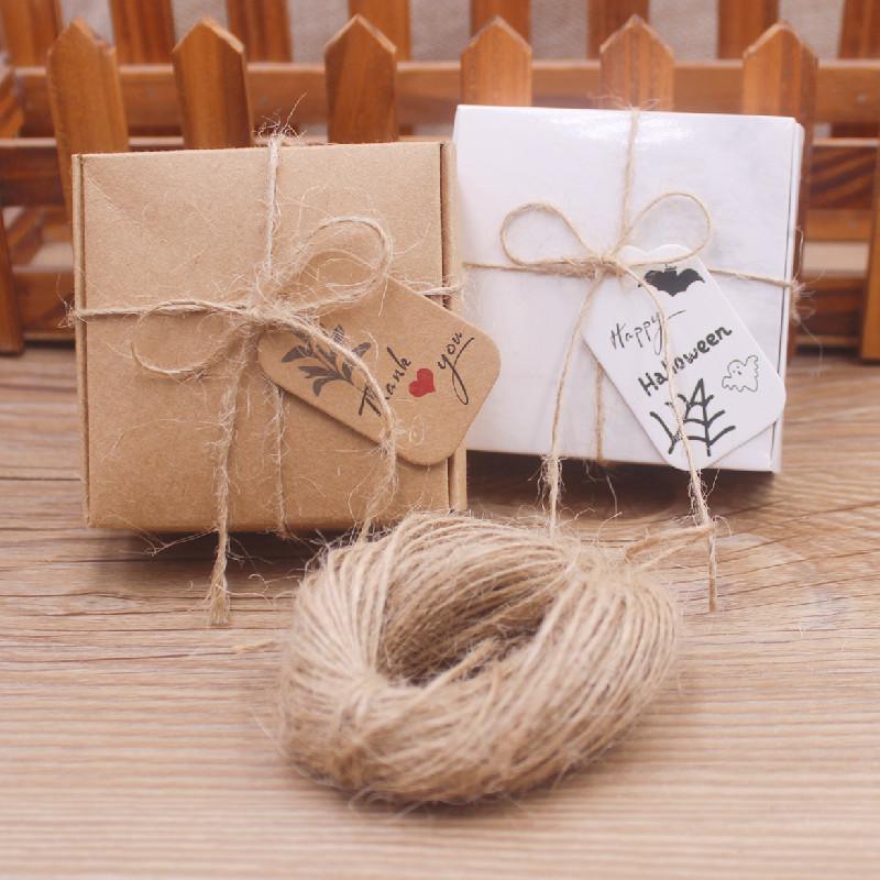 100 Pcs 3x5cm Kraft Paper Brown/white Gift Labels, with 20m Rope, for Wedding, Baby Shower, Christmas Labels, Party Decora