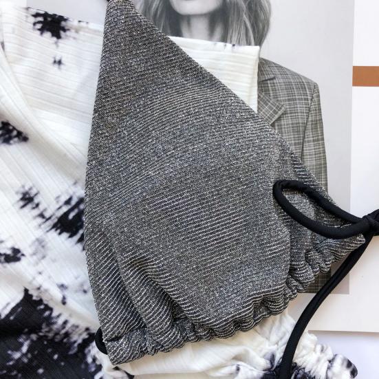 Bikini Set Bandage Lesklá dvoudílná sada plavek pro ženy Sexy špagetová ramínka
