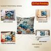 2D Ocean Waves & Shells Pillow Covers Decor Pattern Cushion Cover Suitable For Sofa Bedroom Car Pillow Cover