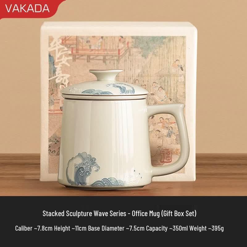 VAKADA Ceramic Tea Cup with Lid
