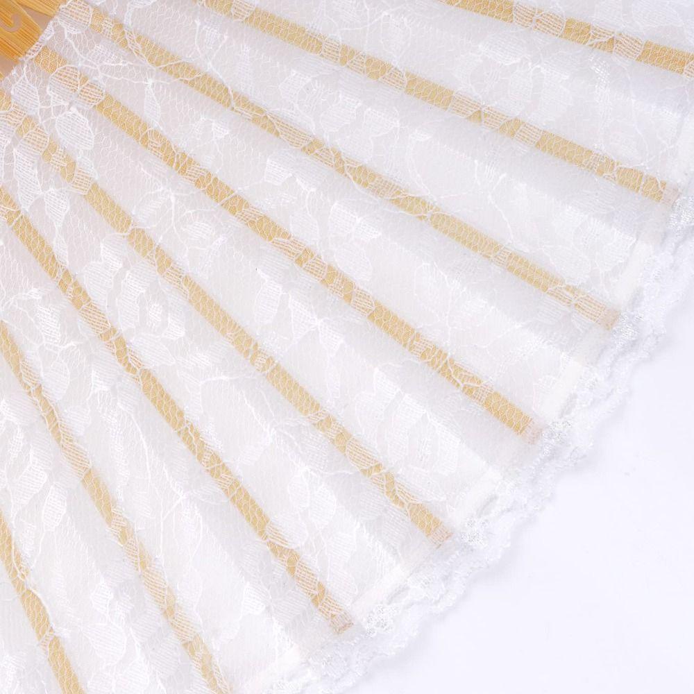 Diameter 40cm Chinese  Vintage Bamboo Fan Bamboo Frame Bamboo Silk Folding Fan  Dancing Party