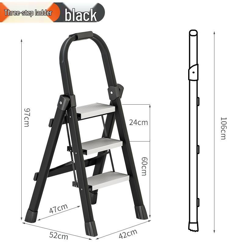 German Aluminum Alloy Telescopic Folding Ladder - Safe and Convenient A-Frame for Household Use