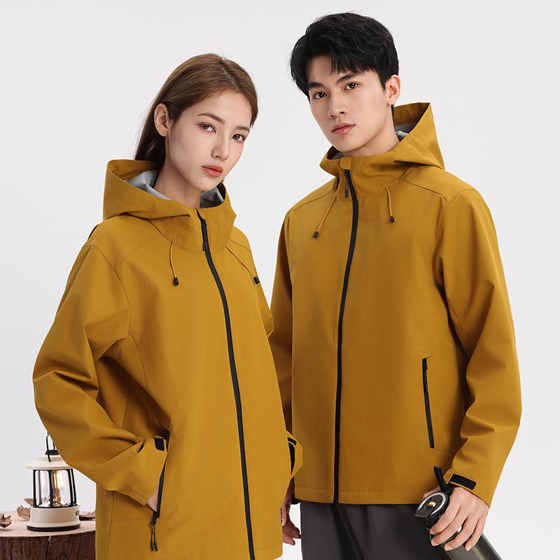 

Spring Outdoor Couple s Windproof Waterproof Hooded Jacket - Lightweight, Single-Layer 4XL