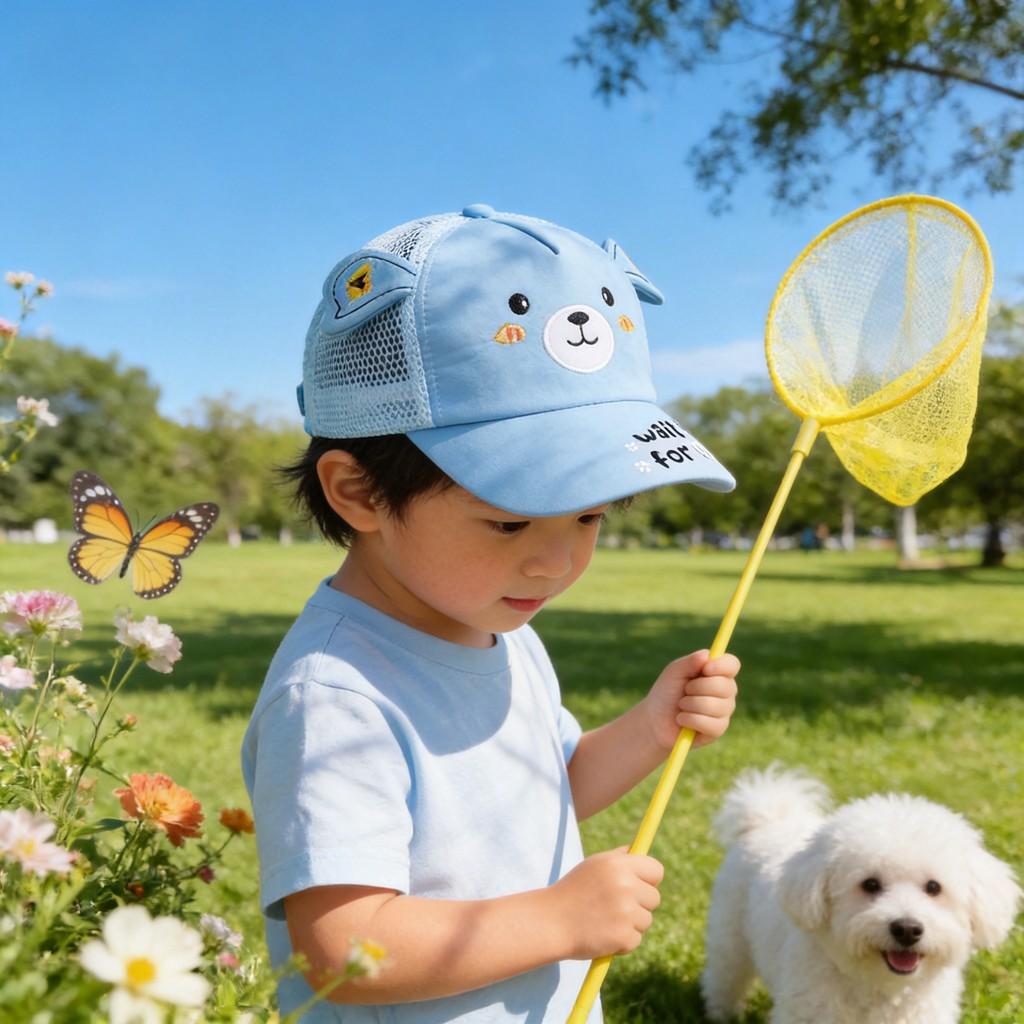 Summer Girls Cartoon Animal Mesh Baseball Cap With Sunblock And Ventilation For Outdoor Activities