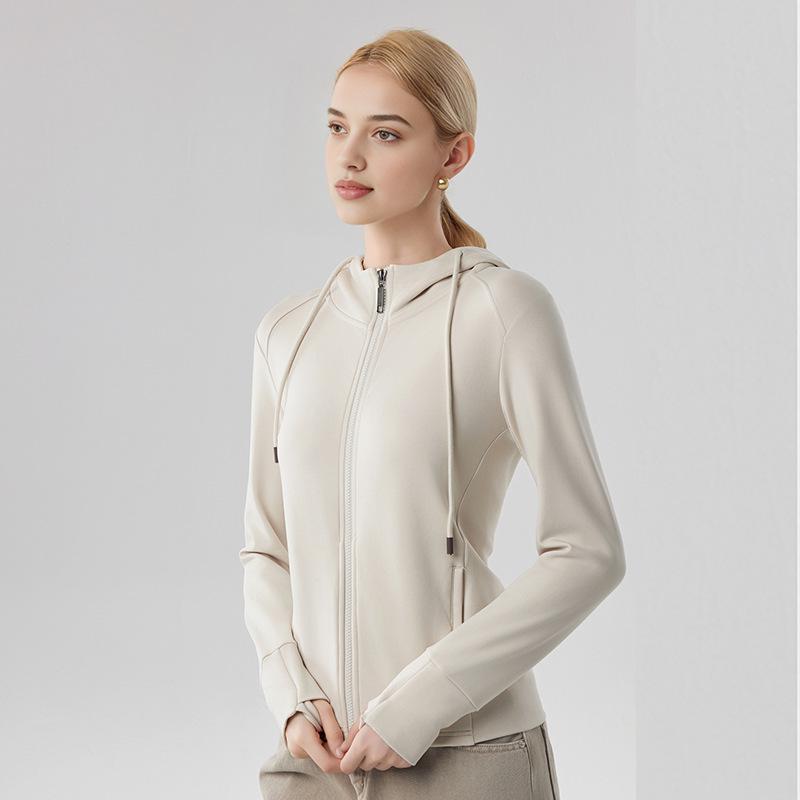 

Женский кардиган на молнии приталенного силуэта: Ветрозащитный, Утепленный и Универсальный для Осенне-Зимней Йоги и Повседневной Носки L (110-125 lbs)