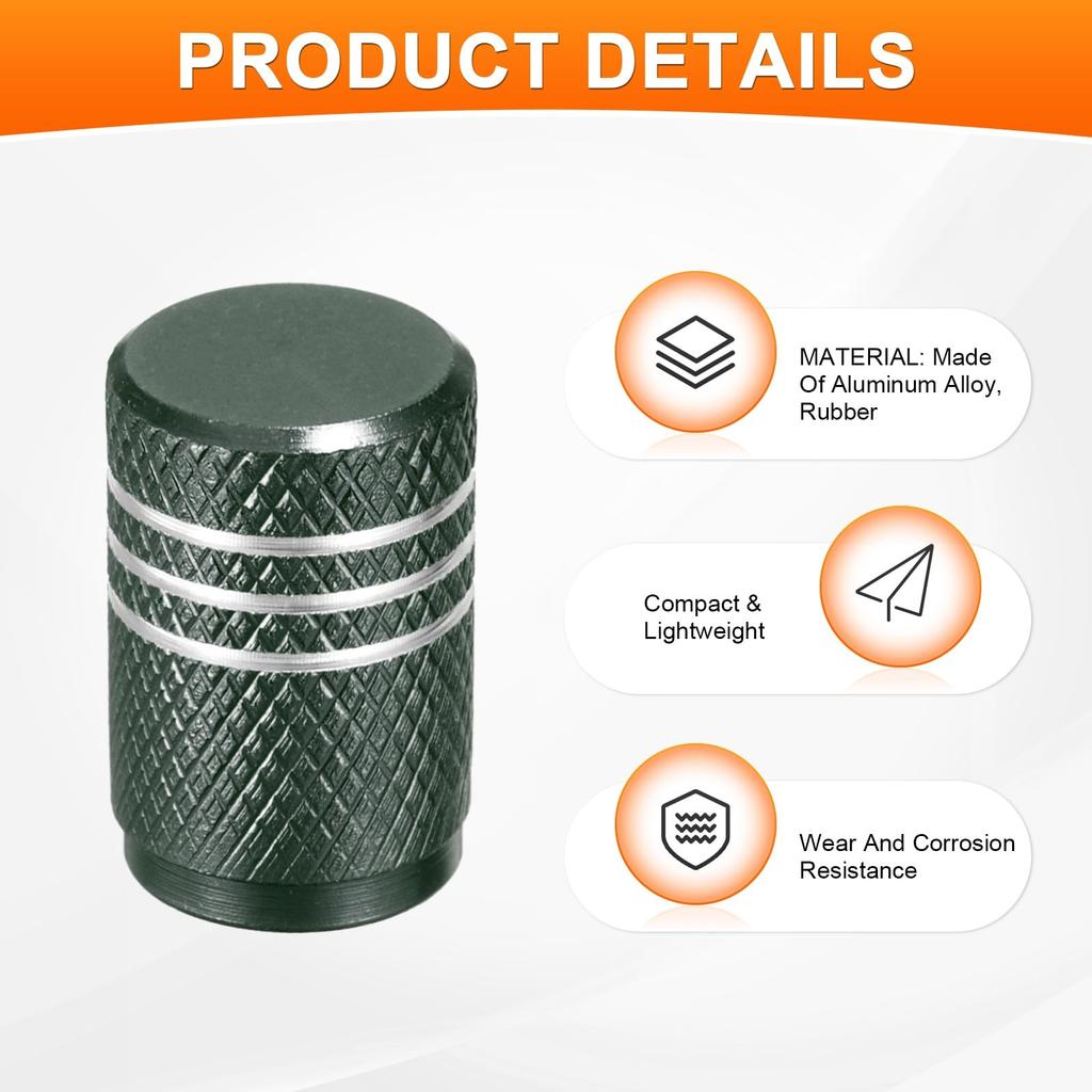 PATIKIL Tire Valve Cap, Set of 5, Inner Diameter 8mm,