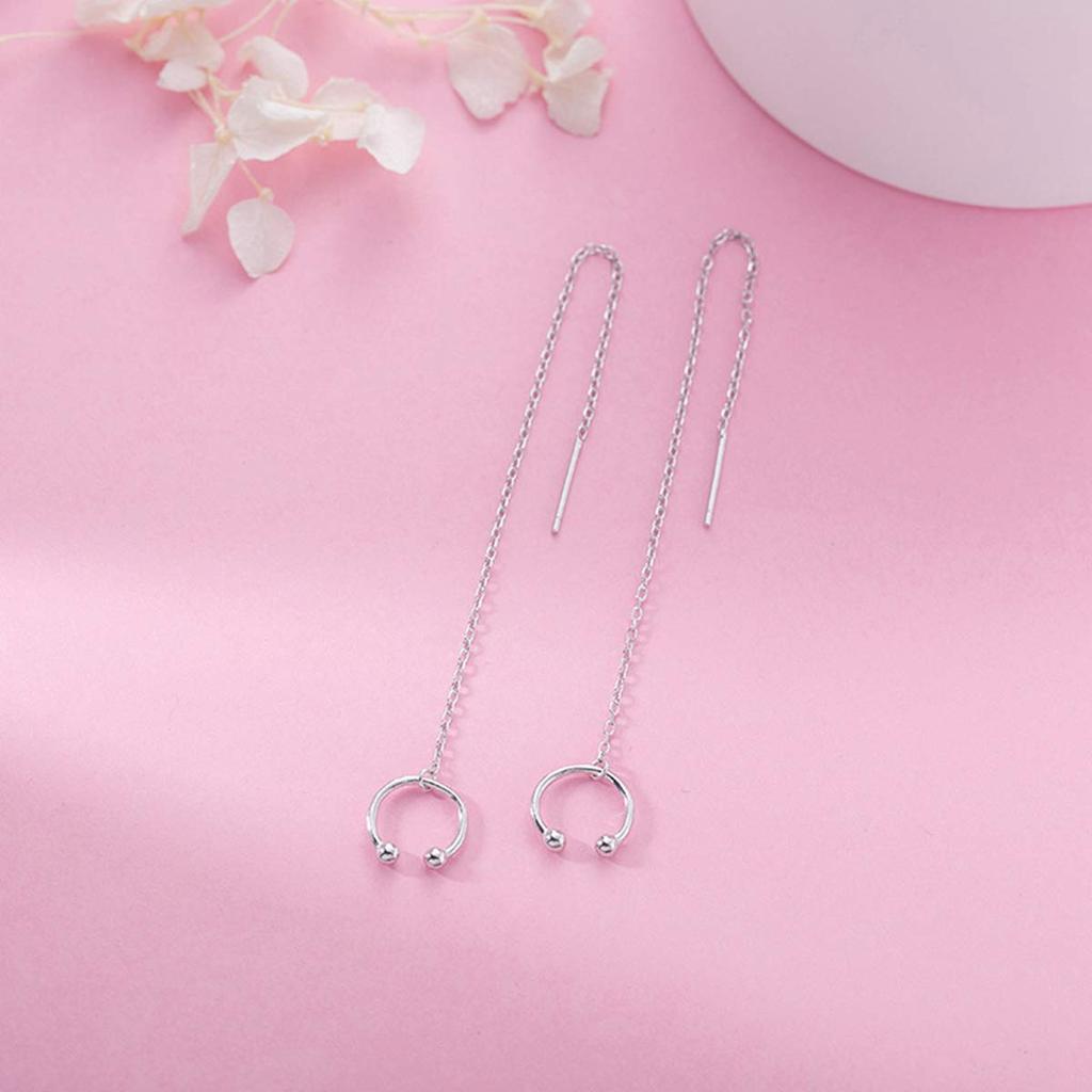 925 Sterling Silver Cuff Chain Earrings Wrap Tassel Earrings for Women Crawler Earrings Simple Dainty Jewelry Gifts for Mom