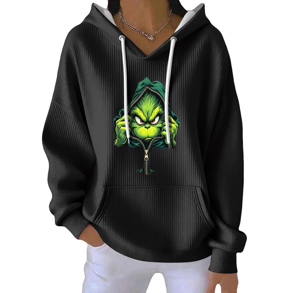 Women's Fashion Casual Christmas Angel Print Pullover Long-Sleeve Sweatshirt