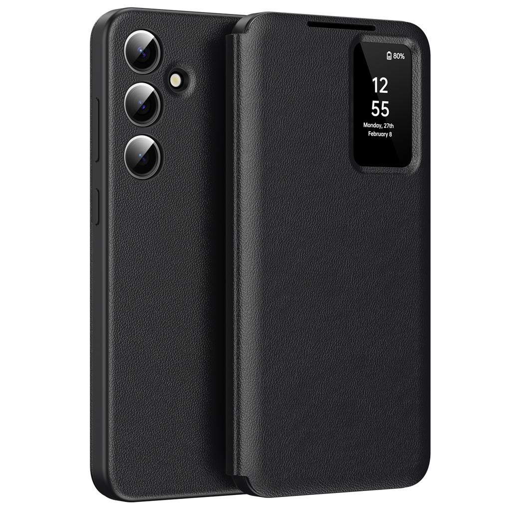 For Samsung Galaxy S25 FE Case with Card Holder Smart View Window Leather Phone Cover
