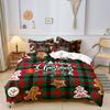 3Pcs Christmas Grid Pattern Duvet Cover, Comfortable And Soft Bedding Set For Bedroom Dormitory Room Decoration Christmas Gift
