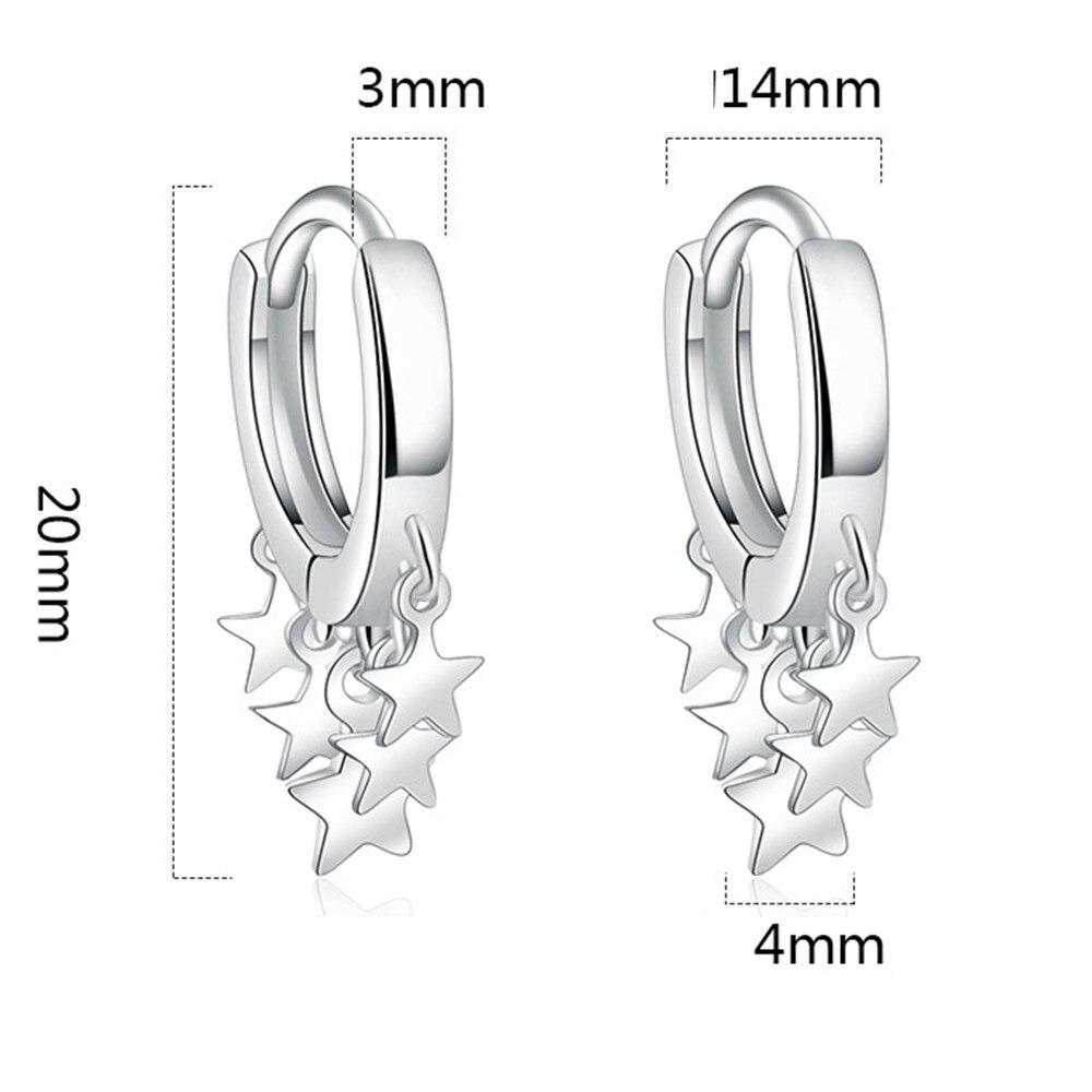  Sterling Stylish Jewelry Color New Arrival Woman Voguish High Quality Earrings Golden Rose Gold Tone Color Star Tassel Hoop