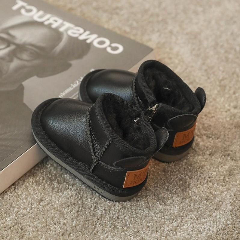 Baby Snow Boots Winter Fleece-Lined Children's Snow Shoes Cotton Shoes Cotton Boots Boys and Girls Waterproof Non-Slip Short Boots