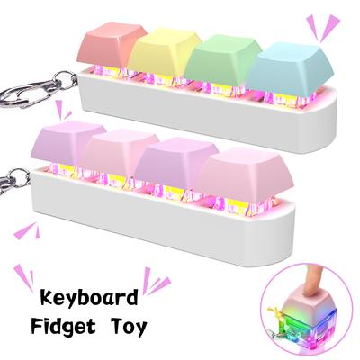 LED klaviatūros klavišas, žaislas, mažinantis stresą, „pasidaryk pats“ „Fidget“ mygtuko klaviatūros dangtelis „Fidget“ raktų pakabukas, klaviatūra