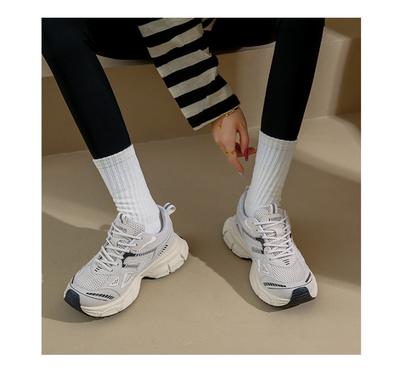 Fashion New Women's Vulcanize Shoes Round Toe Flat Shoes for Women Lace-up Platform Woman Sneakers Outdoor Causal Air Mesh Couple Shoes