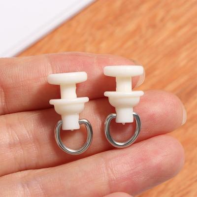 20pcs/pack White Curtain Track Pulley Plastic Silent Curtain Hook Roller Slide Smoothly Curtain Track Glider