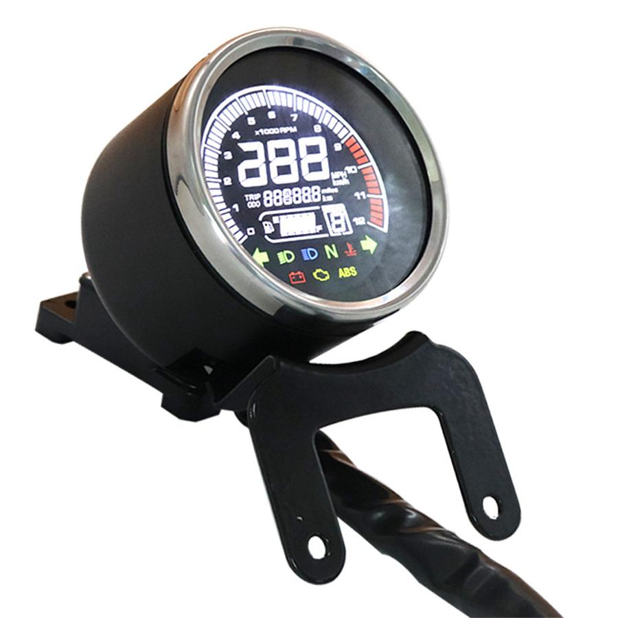 12V LCD Motorcycle Odometer Speedometer Tachometer Fuel Level Water TEMP Gauge