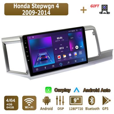 Android Carplay Bilradio För Honda Stepwgn 4 2009-2014 Multimedia Spelare Huvudenhet Stereo GPS-navigering BT WIFI 4+64GB