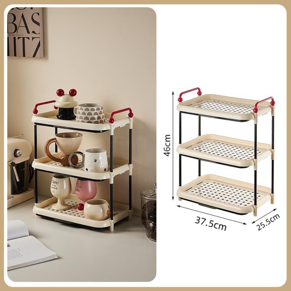 Simple Multi-Layer Storage Rack Stepped Space-Saving Water Cup Storage Rack Durable Sideboards Kitchen Storage