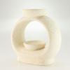 Ceramic Zen Oil Burner - Large Oval Pebble  - Speckled Off-White