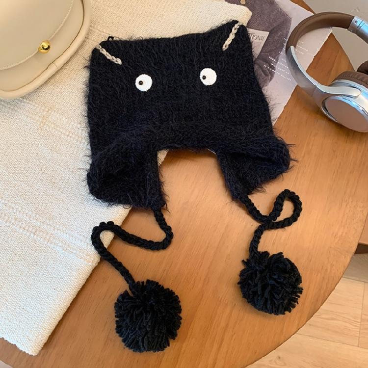 Crochet Cats Ear Hat for Women and Girl Popular Knitted Beanies Hat Soft Pullover Hat for Casual Outdoor Sport Headpiece