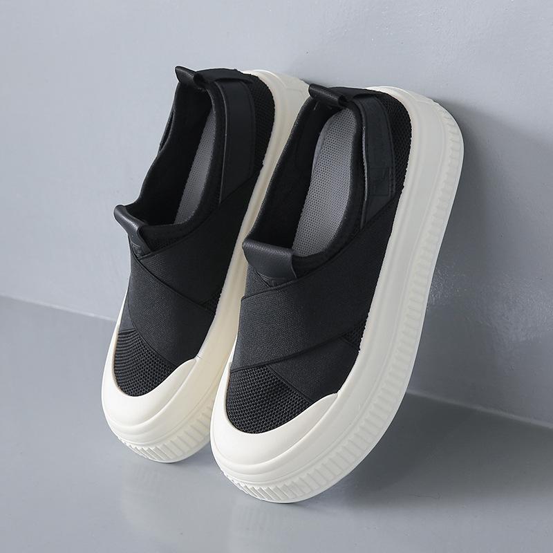 

Новая летняя модель - дышащие маленькие белые туфли, женские модные студенческие туфли на толстой подошве, повседневные кеды, уличная съемка S 40 чёрный