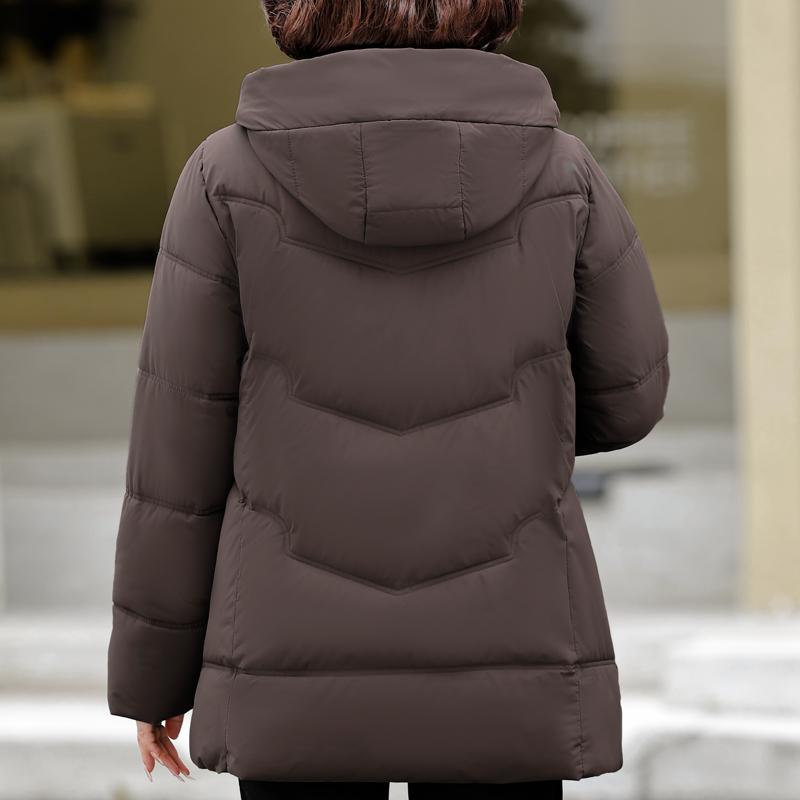 Haine de iarnă pentru femei de vârstă mijlocie cu glugă, elegante, groase, călduroase, mărimi mari, parka, jachete pentru femei