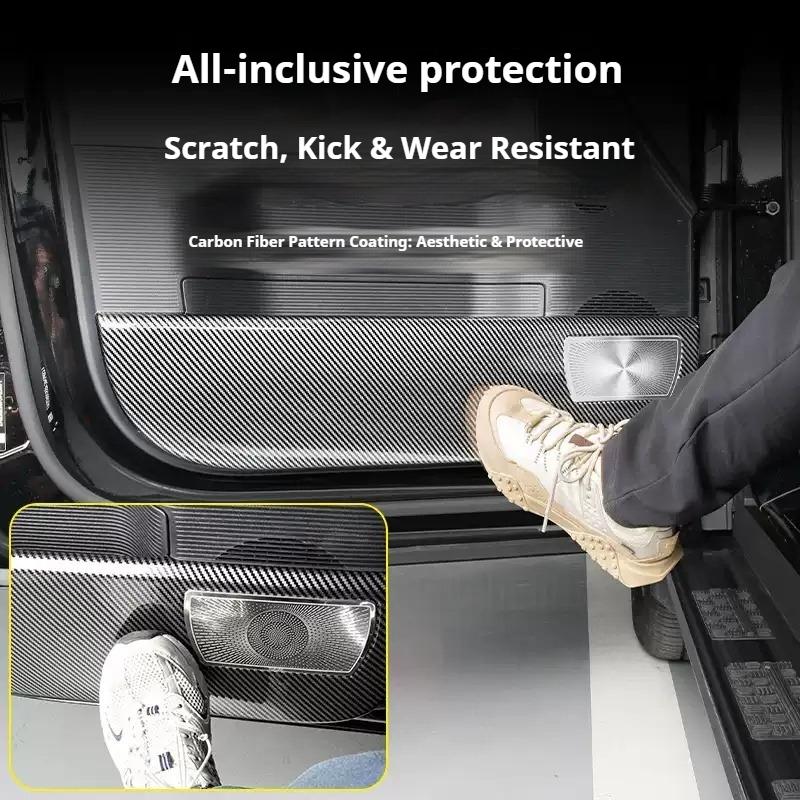 For BYD Ti7 Leopard 7 Titanium Car Door Kick Plate Seat Side Border Kick Plate ABS Carbon Fiber Pattern Modify Car Accessories