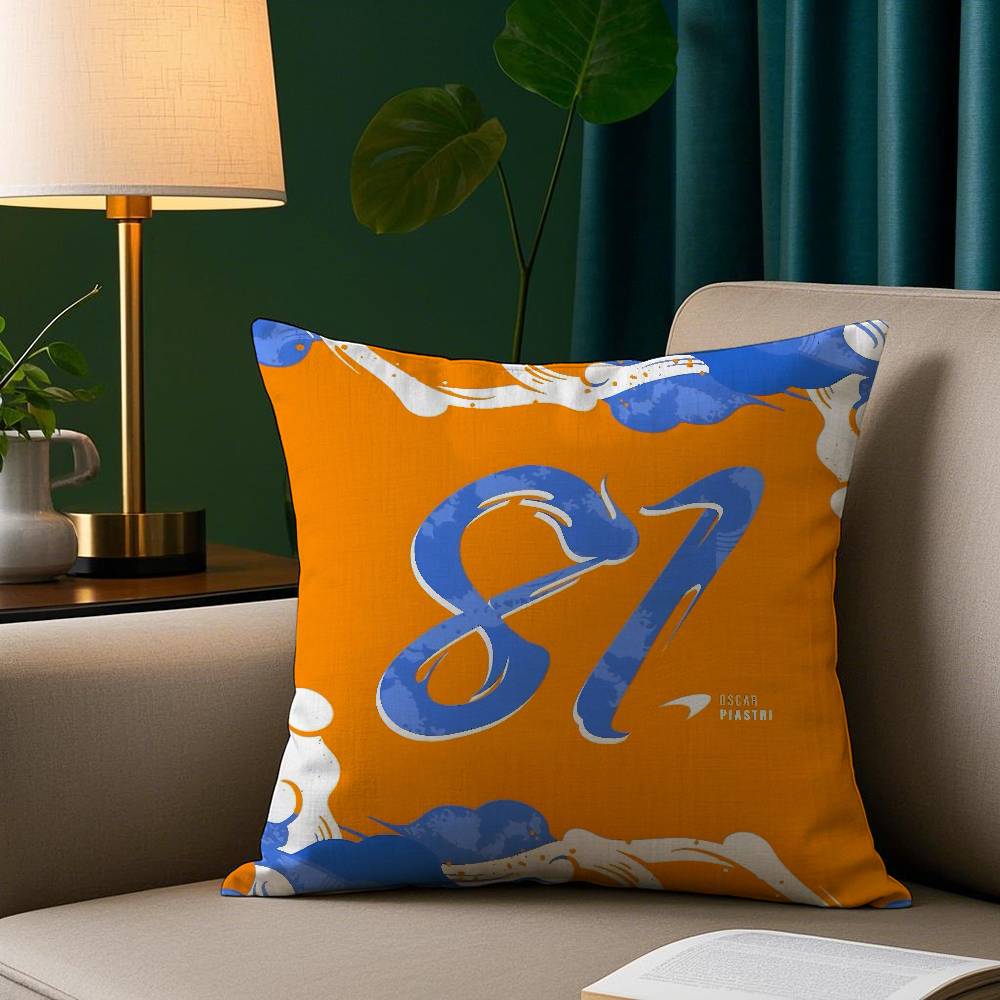 

Racing 81S Oscar P-PiastriS Pillow Case Short Plush Print Cushion Cover Square Throw Pillow Covers Sofa Home Decor 12x12Inch