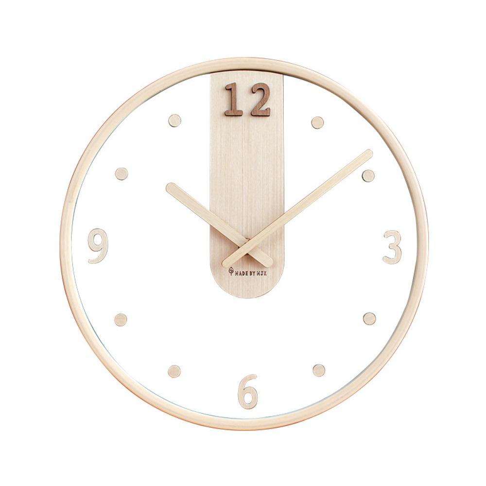 Modern Transparent Glass Wall Clock 3D Digital Minimalist Silent Wooden Clocks Living Room wall decoration items 12inchs Watch