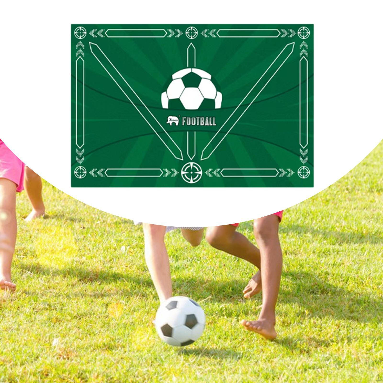 

Football Footprint Training Mat Dribble Portable Non-slip Door Style D