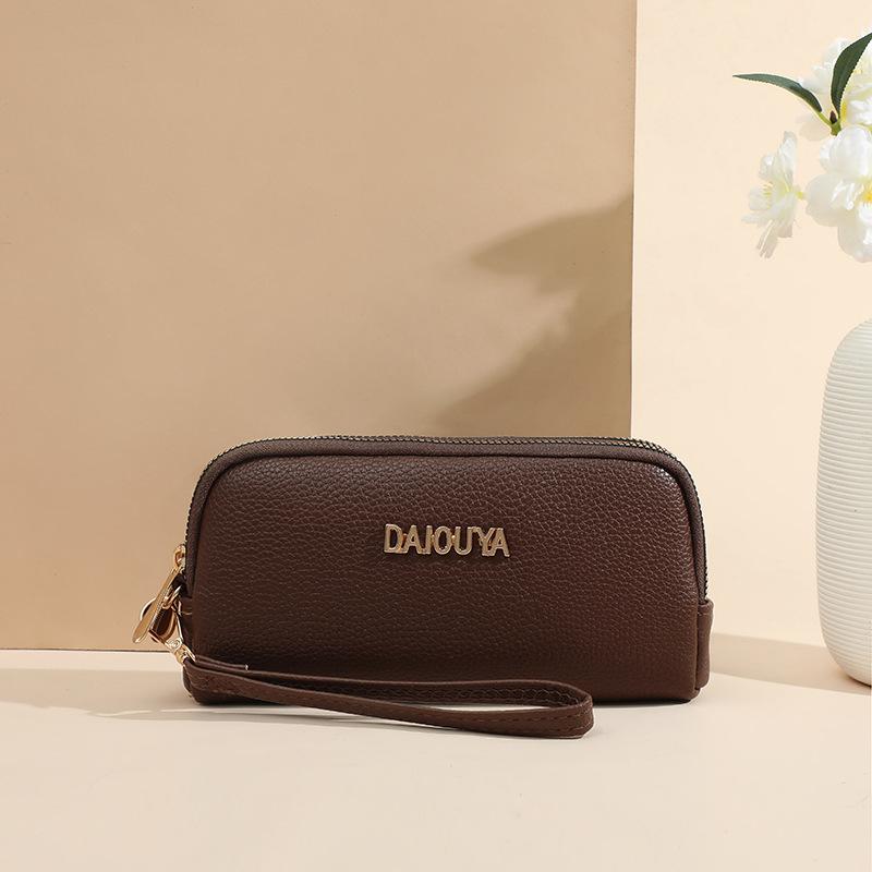 

New trendy hand wallet lychee pattern casual hand bag change bag кофейный